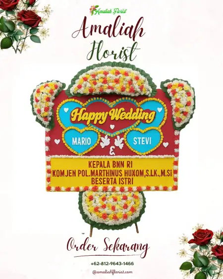 Papan Bunga Pernikahan Danau Indah